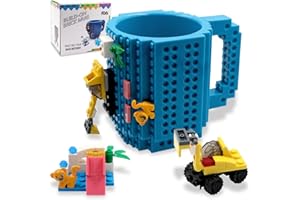 HUISHENG Brick Mug Sets, Coffee Cup, Valentines Easter Fathers Day Birthday Present Christmas Santa Gifts for Men Dad Him Kids Adult Boy Girl Teacher Friend (Blue)