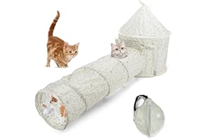 Nobleza - Katzentunnel 3 in 1, Faltbarer Spieltunnel mit Ball, Rascheltunnel für Katzen und Kätzchen, Katzenspielzeug für Haustiere wie Kaninchen und Welpen, Größen: 24×94 cm & 45×64 cm