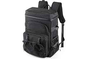 DEWUR Mochila de refrigeración térmica de 35 l, Bolsa de refrigeración, Mochila de Picnic Impermeable con abridor de Botellas, para Picnic, Camping, Playa, Senderismo, Viajes, Compras (Negro)