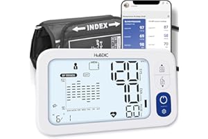 HUBDIC HubiCare Automatic Blood Pressure Monitor, Potable Digital BP Measuring Machine for Home Use, Adjustable Large Cuff, 3 User Mode, Bluetooh Connection & Save Data in APP for iOS & Android | TMB-2088