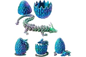 JOYYKO 3D Dragon Egg, 15Inch Crystal Dragon in Dragon Egg,Surprise Egg,Articulated Dragon, Fidget Toys for Executive Home Office Decor,Gift for Boys and Girls (3 Color Dazzle)