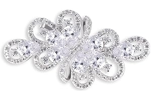 Hanie, spilla da donna, in argento, a forma di fiore, con perle di zirconia bianche e cristalli Swarovski Elements, adatta a vestiti formali, maglioni, cappotti, abiti da sera, regalo per l'inverno