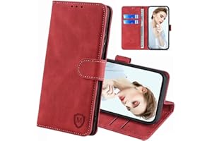 FMPCUON Funda Libro para Xiaomi Poco M4 5G,Carcasa Xiaomi Poco M4 5G Cierre Magnético,Capa Xiaomi Poco M4 5G Plegable Cartera Flip Protección Cover Case Étui,Rojo