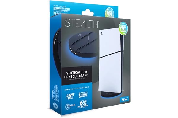 STEALTH Vertikalt stativ – kompatibel med både skiv- och digitala versioner av PS5 Slim-konsolen