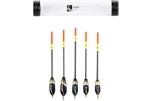 Zite Fishing Waggler, set di 5 pose da pesca prepiombate e galleggianti, 2 + 2 g, 8 + 2 g