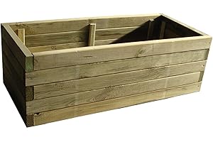 FKL Design Home Deco D23 Jardinière Extérieure en Bois de Pin pour Jardin, Balcon, Terrasse - Bac à Fleurs Imprégné en Vert - Jardinière Solide et Résistante aux Intemperies - 90 x 40 x 29 cm