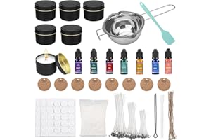 Bolosa® Candle Making Set, Candle Pouring Set, Melting Pot 400 ml, 500 g Candle Wax, 6 Candle Tins, 7 Candle Colour, Candle Wick Set, Candle Making Kit for Adults, Beginners, Candle Making