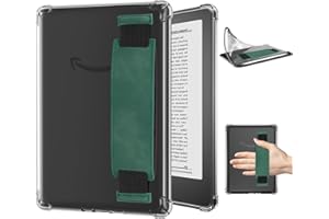 LKV Custodia Clear Kindle Paperwhite|, da 6.8 Pollici 2021 di 11a Generazione e Custodia Ultra Morbida,Flessibile e Trasparente in Tpu Copertura Posteriore Rinforzata Angoli con Cinturino da Polso