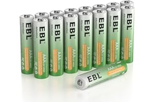 EBL 16 szt. Baterie AAA, AAA 1,2 V, NIMH HR03 Procyco, z niskim samorozładowaniem