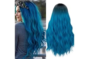 ‎MILDISO Mildiso Perücke Damenperücke Blau Lang Gewellt Locken Natürlich/Für Frauen Alltag Anime Cosplay Kostümparty Halloween Karneval 026A