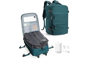 VENATIN Zaino da Viaggio con Sottovuoto con Pompa Zaino EasyJet 45x36x20 baggalio mano Sottovuoto con Compressione Airback per uomo e donna, Blu