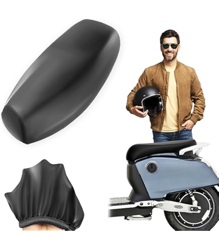 Copri-sella Universale Per Scooter E Moto Con Borsa - Taglia M (72x45cm), Nero - Foto 5
