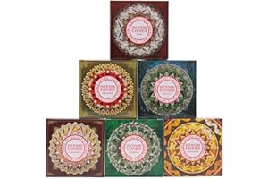 HERBTALE Incense Cones 96 Pcs 6 Mixed Natural Scents Rose, Ocean, Jasmine, Sandalwood, Cinnamon, Lavender Variety Gift Pack