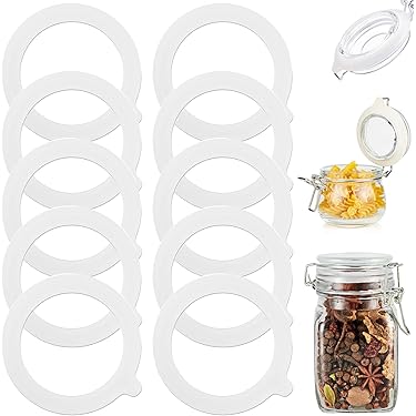 Lot De 10 Anneaux En Silicone Pour Bocaux Et Bouteilles - Joints étanches, Réutilisables - Conservation Aliments Au Frigo