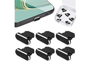 Devenirriche 6 Stück Staubstecker Kompatibel mit iPhone 14 13 12 11 Staub Stecker Schutzkappe Schützt Lade Staub Abdeckung Ladeanschluss-Abdeckung mit iPhone Mini Pro Max XS XR iPad-Schwarz
