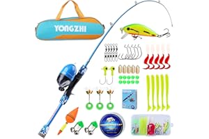 Sougayilang Kids Fishing Rods,Portable Telescopic Fishing Rod and Reel Combo, with Fishing Line Lures Spincast Fishing Tackle Bag for Youth, Girls and Boys Traveling Kid Fishing Pole