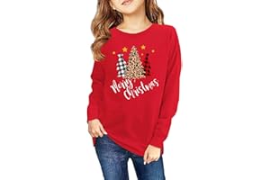 Haloumoning Sudadera Niña Jersey Navidad Divertido Cuello Redondo Jersey Invierno Tops para Niños