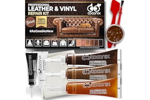 Coconix Leather & Vinyl Repair Kit - Brown & Shades | Fix Tears, Holes, Scratches, and Peeling on Leather and Vinyl Furniture, Car Seats, and Jackets | Easy Application with Customizable Colors
