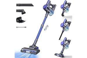 EICOBOT A10 Aspirapolvere Senza Fili, Scopa Elettrica Senza Fili 6 in 1, potente 20Kpa, 30Mins Batteria Rimovibile, capacità 1,2L, luce LED, Adatto per tappeti, pavimenti duri, capelli, Mare Blu