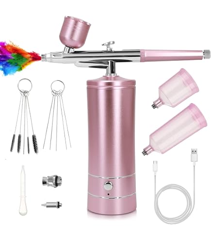 Kit Aérographe Portable Avec Compresseur USB - Kit Pulvérisation Peinture Vert Pour Ongles, Maquillage & Art