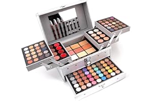 Kit de Maquillaje Profesional Completo, MKNZOME Set de Maquillaje Mujer Estuches de Maquillaje Portátil Paletas de Sombras de Ojos Fundación barra de labios para Mujeres Niñas