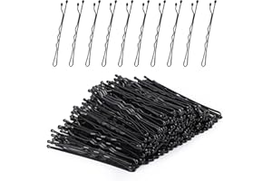 Laicky Épingles à cheveux, 200 épingles à cheveux noires Épingles à cheveux avec boîte pour Femmes Dame Filles Enfants Pince à cheveux vague invisible Barrette Pince à cheveux