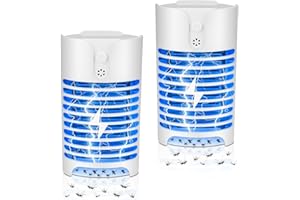 LIEBERWELL Killer per Insetti Elettrico Confezione da 2, Lampada per Zanzare con Luce UV, Trappola per Insetti Plug-in Senza Sostanze Chimiche Tossiche, Trappola per Mosche per Interni per Cucina, Camera Letto