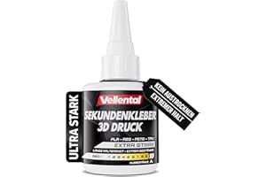 Sekundenkleber 3D Druck Gel für PLA, ABS, PETG, TPU Filament extra stark - 3D Drucker Kleber wasserfest, hitzebeständig & mit Nadel Verschluss gegen Austrocknung - 3d Drucker Zubehör