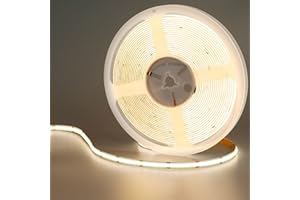 GOMING 24V 10M COB Striscia LED Bianco Naturale 4000K CRI 93+ Alta Densità 384LED/M Alta Luminosità 6800lm Non Impermeabile IP20 Flessibile Luci LED per Soggiorno Bar Decorare(Senza Alimentazione)
