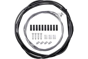 BOAO 4 Pack Bike Brake Gear Shifter Cable Kit, Universal Bicycle Change Cable Bike Shift Cable and Transmission Cable, Bicycle Cycling Shifter Cable Housing Kit for Mountain Road Bike Repair, Black