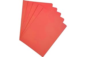 Raylu Paper® - Pack de 25 Subcarpetas de cartulina para documentos, con agujeros para fastener y colores vivos. Carpetas de cartulina kraft gruesa de 200g (Rojo, A4)
