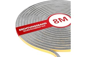 XEEINC 8M Bürstendichtung Türdichtung Selbstklebend, 9mm(B) x 9mm(D) Türbürstendichtung Bürstendichtung für Rolladen Schiebetür, Fenster Dichtungsband Bürste Insektenschutz - Grau
