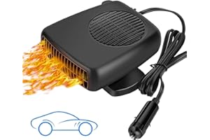 Showvigor Chauffage de Voiture 150W 12V, Confort Climatisé Toutes Saisons - Dégivrage Express Pare-Brise, Ventilation - Orientation 360° Précise - Branchement sur Allume-Cigare