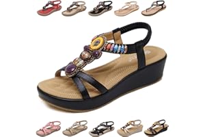 QJJQ Sandali Donna Estive Eleganti Infradito Comodi Strass Bohemia Flip Flop Spiaggia Piatti Scarpe