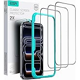ESR Pack of 3 Screen Protector for iPhone 18 Pro Max/17 Pro Max, Frame | Military Grade, 9H Tempered Glass, Anti-Scratch, Ful