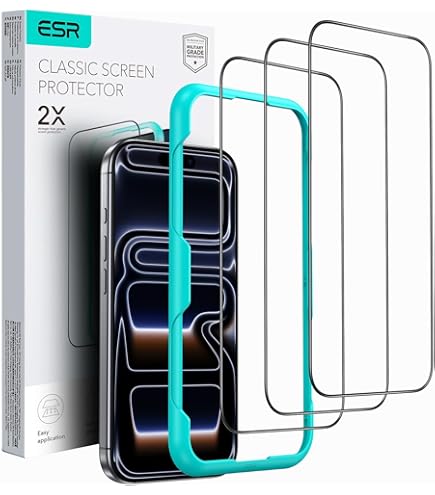 MRGLAS 4 Pezzi Vetro Temperato Per IPhone 16 Pro Max - Installazione Automatica 9H+
