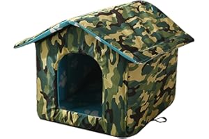 POVANJER Caseta para Gatos al Aire Libre Resistente a la Intemperie para el Invierno - Feral Cat House Outdoor Resistente a la Intemperie Hutch Small,Gatos Plegable y Engrosada para