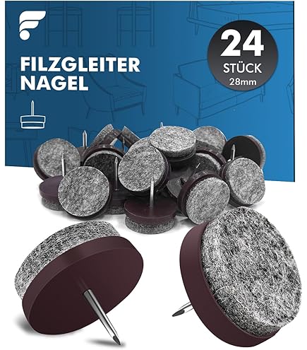 Adsamm FP N BR 35 4 FP N BR 35 4 X Felt Pads With Nail, Brown, Diameter