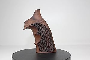 deep grips S&w K/L Frame Square Butt – Walnussholz Griff mit quadratischen Spitzen und Paillettenmuster, Braun