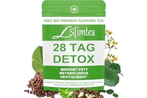 HOBRIWETO Detox Tee für Abnehmen – 28 Tage Entgiftungstee mit Lotusblatt, Cassia-Samen, Moringa, Maulbeerblatt & Grüntee – Natürliche Fettverbrennung, Stoffwechsel Boost & Verdauungsunterstützung