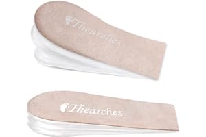Thearches Verstellbare Fersen-Lift-Einlegesohlen, Orthopädische Gel-Einlegesohlen für Damen Herren, Beinlänge, Diskrepananz, Achillessehnenentzündung, Fersensporn, Fersenschmerzen, Fersenverletzungen