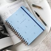 Paperora A5 Spiralli Sert Kapak Lastikli Kareli Not Defteri Mavi Nazar