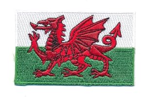HEGIBAER 30 x 20 mm Wales Cardiff Flag Europe GB Elegant Sew-On Patch 1207 Mini