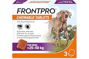 FRONTPRO Chewable Tablets Flea & Tick Treatment for Dogs 3 Pack (25-50kg)