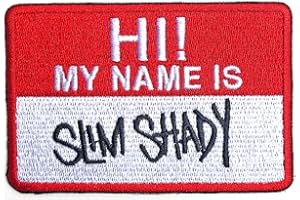 Eminem Patch Slim Shady Name Badge Official Red 8x5cm Taglia unica