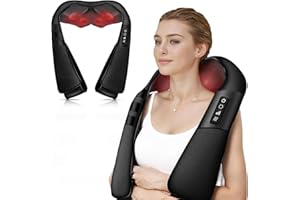 WERTYI Neck and Shoulder Massager with Heat, Deep Tissue Shiatsu 3D Kneading Massager for Neck, Back, Waist and Leg, at Home and Car, Gifts for Women/Men/Mom/Dad (Black)