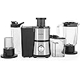 Salter 4 In 1 Juicer & Blender – Fruit Juicer & Smoothie Maker, 1L Jug Blender, Includes 600ml Sports Bottle & Fridge Storage Container, Coffee & Spice Grinder, 2 Speed Settings & Pulse, 400W, EK4294