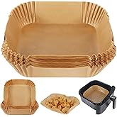 ZELKEY 100 PCS Air Fryer Paper Sheets, Disposable Paper Liner for Microwave, Oil-Proof Air Fryer Parchment Paper for Frying, 