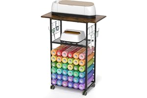 ‎IKKLE ikkle Vinyl-Rollenhalter Bastelwagen kompatibel mit Cricut-Maschinen, Rollender Bastelorganizer und Aufbewahrungsständer mit 36 Haltern für Vinylrollen, ideal für Bastelraum & DIY-Projekte