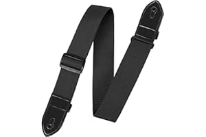 JEOPKO 1 Pcs Guitar Strap Locks - Nylon Strap for Acoustic, Classical, Electric & Bass Guitars - Black